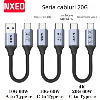 Cablu USB-C 3.1 pentru extinderea HDD-ului mobil, cupru, lungime reglabilă, pentru PC