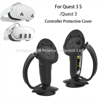 Quest3S mască pentru ochi cu suport - PU piele respirabilă, protecție Ice Silk pentru ochi, pernă de nas cu burete - 320 g, ambalare carton