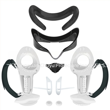 Quest3S mască pentru ochi cu suport - PU piele respirabilă, protecție Ice Silk pentru ochi, pernă de nas cu burete - 320 g, ambalare carton