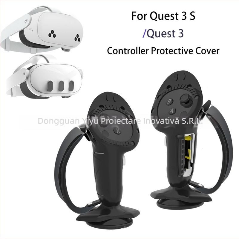 Quest3S mască pentru ochi cu suport - PU piele respirabilă, protecție Ice Silk pentru ochi, pernă de nas cu burete - 320 g, ambalare carton