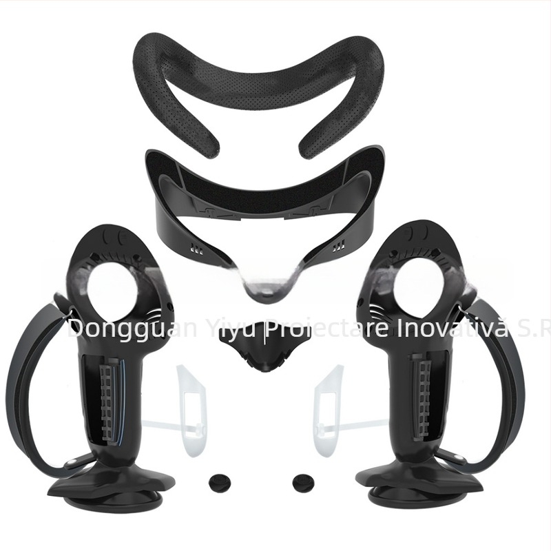 Quest3S mască pentru ochi cu suport - PU piele respirabilă, protecție Ice Silk pentru ochi, pernă de nas cu burete - 320 g, ambalare carton