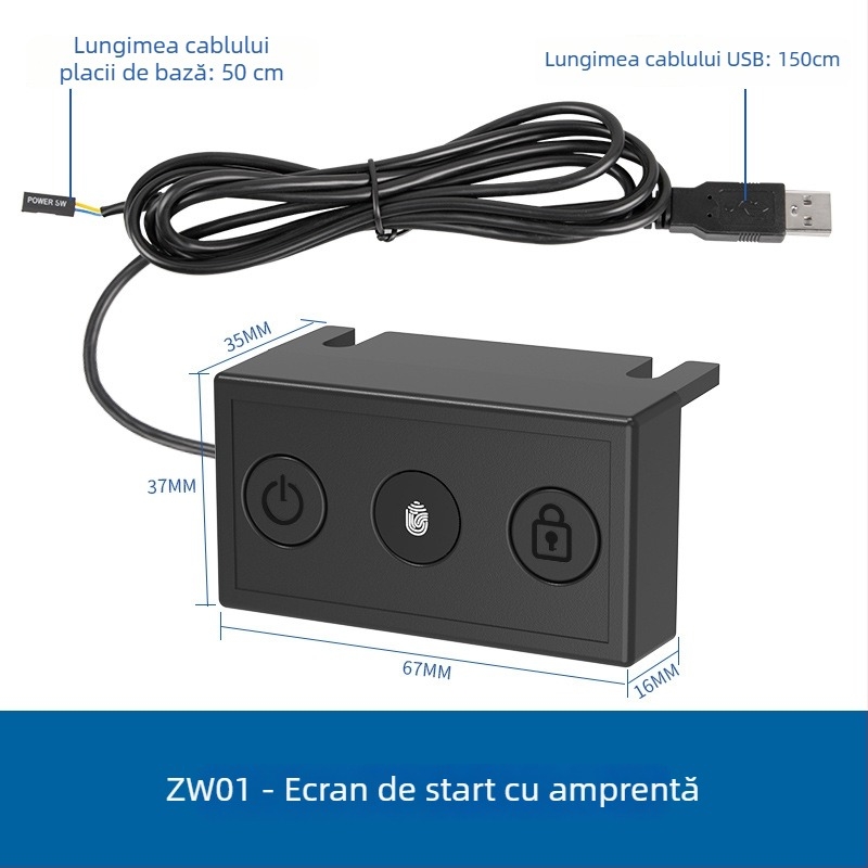 ZW01 USB amprentă Windows Hello – deblocare la pornire și pe ecranul de conectare, pentru calculatoare Windows 10/11