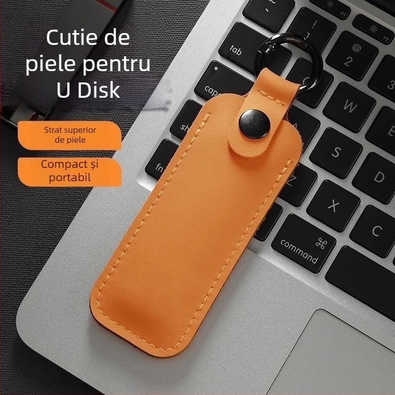 Carcasă din piele pentru USB drive cu protecție anti-pierdere și anti-zgâri, pentru utilizare în mașină