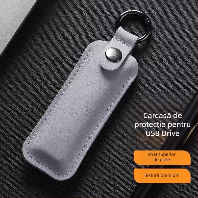 Carcasă din piele pentru USB drive cu protecție anti-pierdere și anti-zgâri, pentru utilizare în mașină