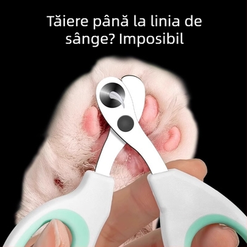 Foarfece pentru unghii de pisică cu gaură circulară, pentru începători, sigure pentru pisicuți