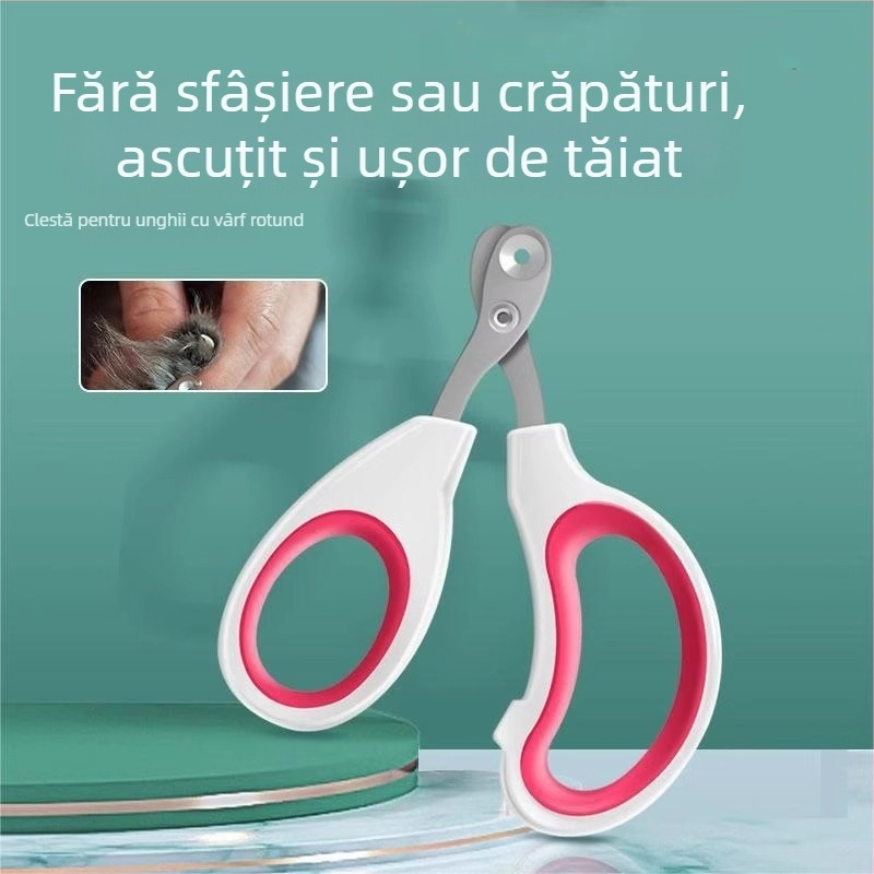 Foarfece pentru unghii de pisică cu gaură circulară, pentru începători, sigure pentru pisicuți