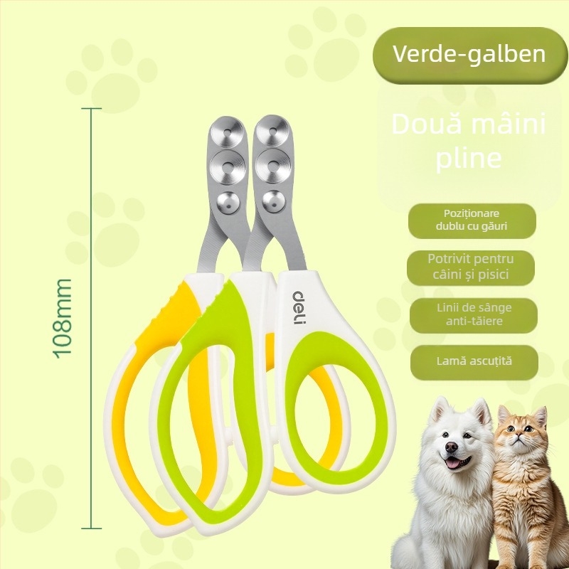 Clește de unghii pentru pisici, design cu gaură rotundă, instrument pentru unghii de animale de companie, brand Pet weisen