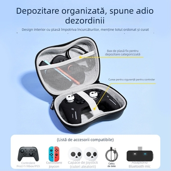 Geantă de depozitare pentru controllere de jocuri, material EVA – anti-cădere, impermeabilă, compatibilă cu Switch Pro, Xbox și PS5 (model Ksnp-971)
