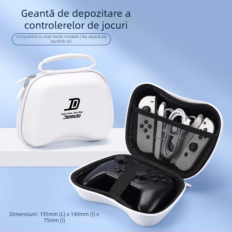 Geantă de depozitare pentru controllere de jocuri, material EVA – anti-cădere, impermeabilă, compatibilă cu Switch Pro, Xbox și PS5 (model Ksnp-971)