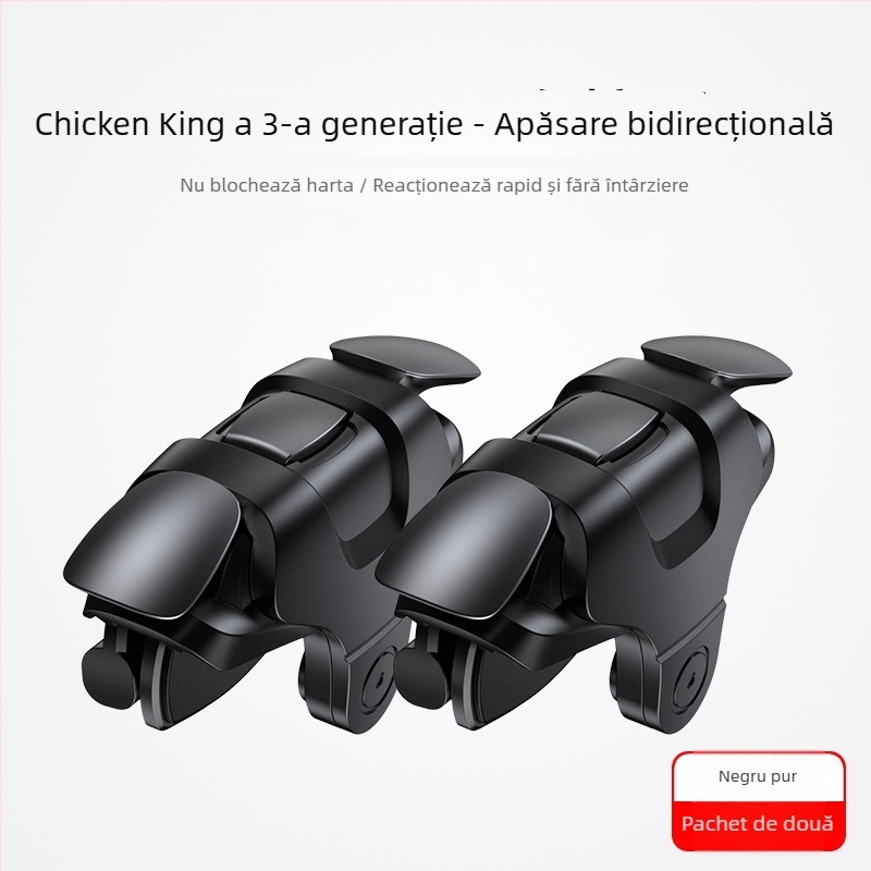 Chicken King II joystick de joc fără fir, metalic, pentru iOS și Android, cu funcție de tras (Model: Chicken King II; Conexiune: fără fir; Material: metal + PC; Compatibil cu: iOS/Android; Funcție: tras)