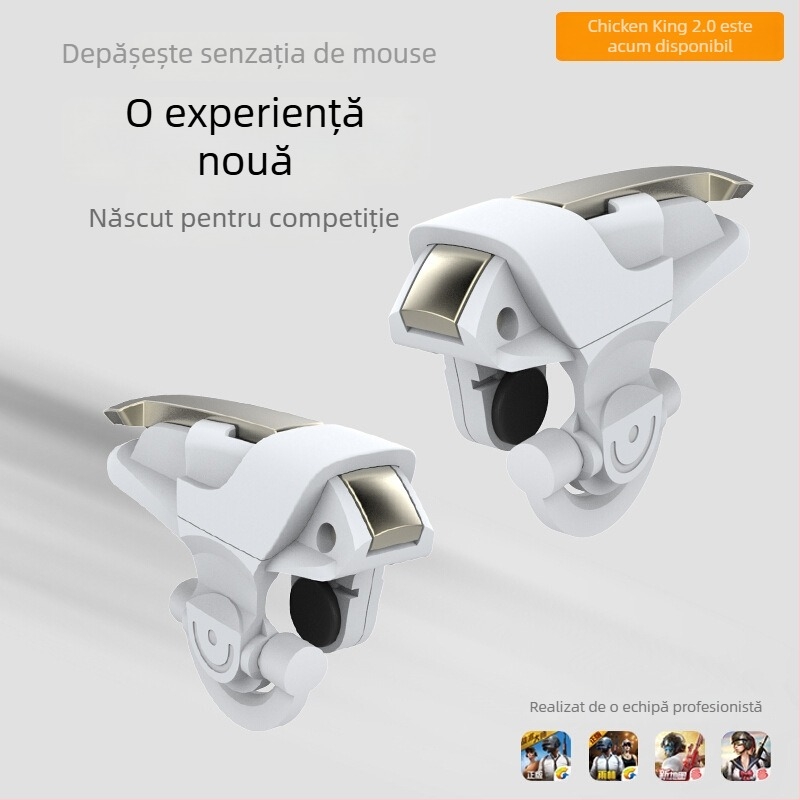 Chicken King II joystick de joc fără fir, metalic, pentru iOS și Android, cu funcție de tras (Model: Chicken King II; Conexiune: fără fir; Material: metal + PC; Compatibil cu: iOS/Android; Funcție: tras)