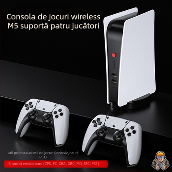 Consolă de jocuri M5 retro cu memorie de 64GB, software de joc original, ieșire HDMI, interfață USB, suport pentru doi jucători