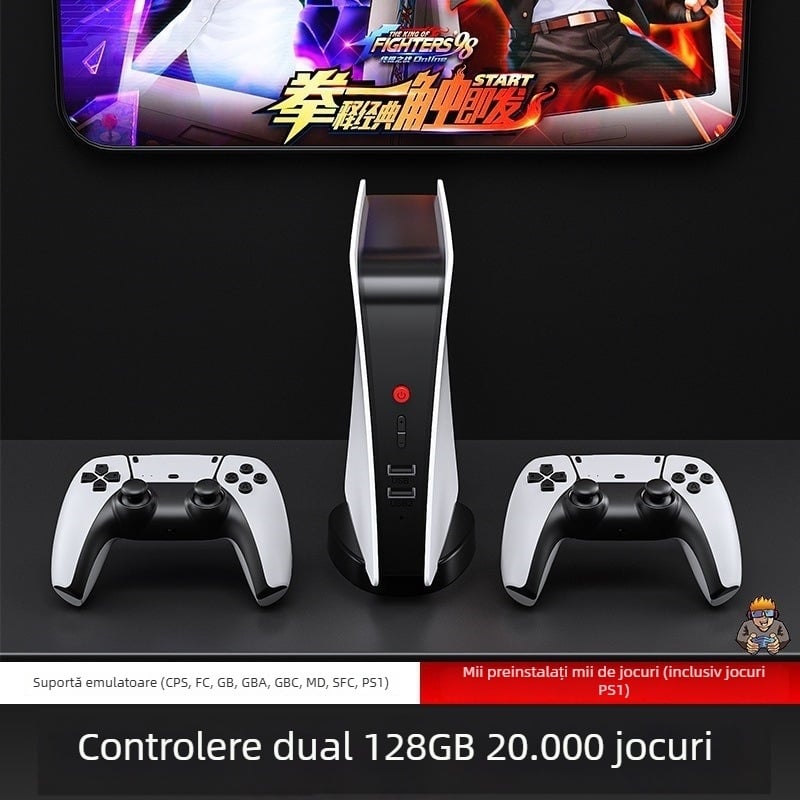 Consolă de jocuri M5 retro cu memorie de 64GB, software de joc original, ieșire HDMI, interfață USB, suport pentru doi jucători