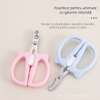 Clește de unghii pentru animale de companie, pentru șinșilă și pisică — antihemoragic, design cu gaură rotundă, pentru începători