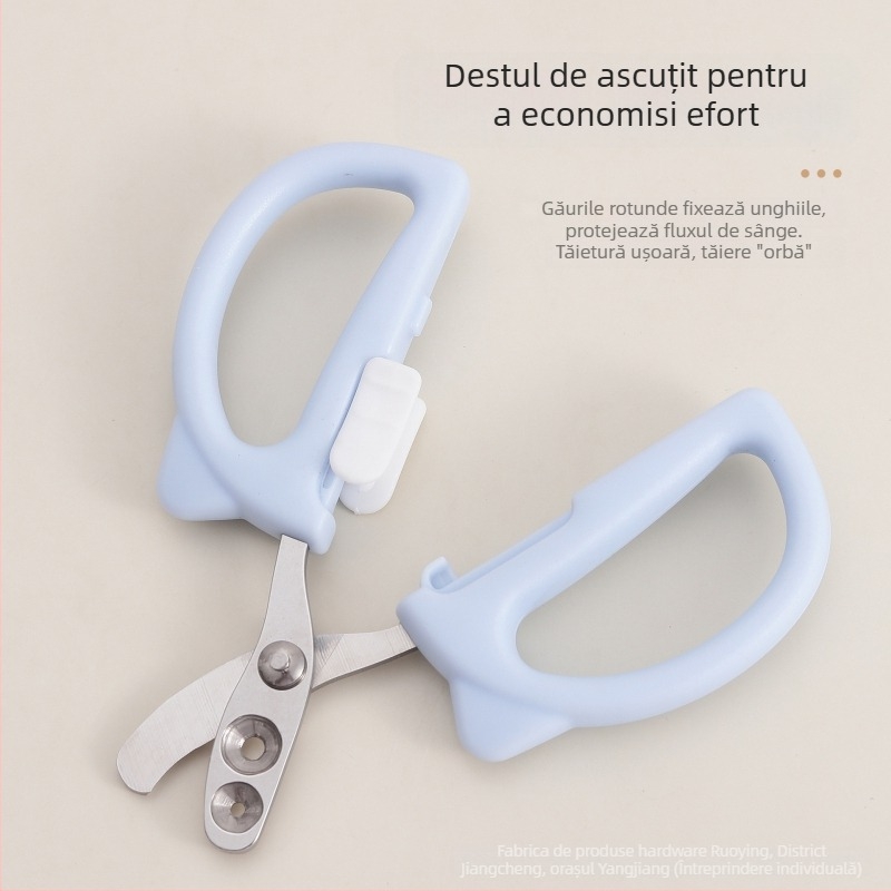 Clește de unghii pentru animale de companie, pentru șinșilă și pisică — antihemoragic, design cu gaură rotundă, pentru începători