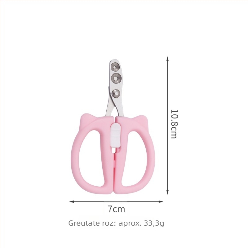 Clește de unghii pentru animale de companie, pentru șinșilă și pisică — antihemoragic, design cu gaură rotundă, pentru începători
