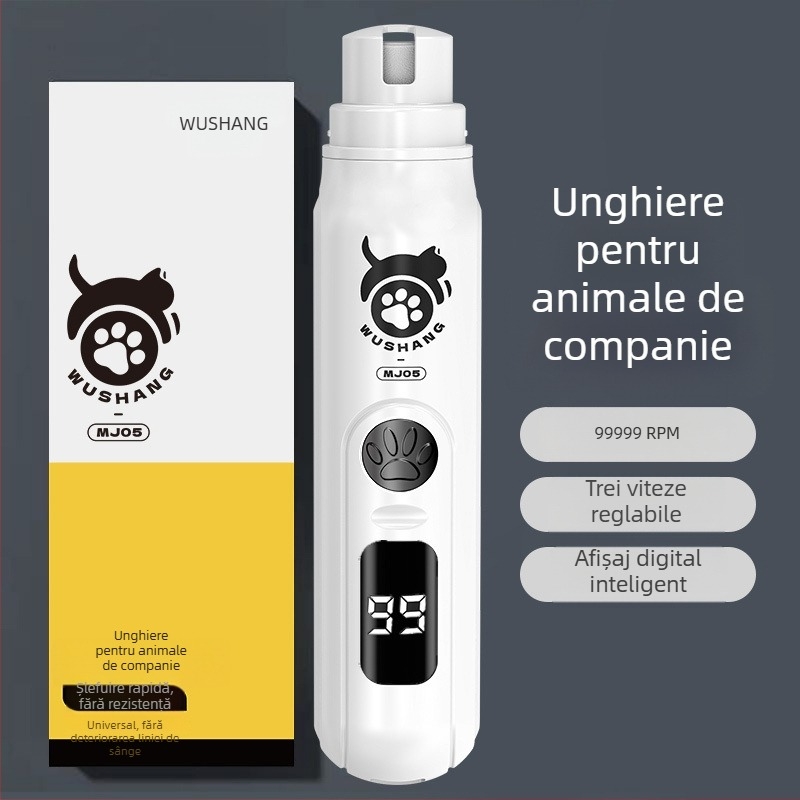 Polizor de unghii pentru animale de companie (pisici și câini) – pentru începători, funcție duală: polisare și tăierea unghiilor, delicat cu unghiile