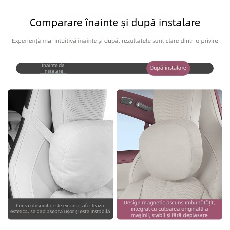 Perna pentru gât auto cu suport pentru talie — universală, exterior velur, umplutură din fibre sintetice, stil minimalist, pentru toate sezoanele