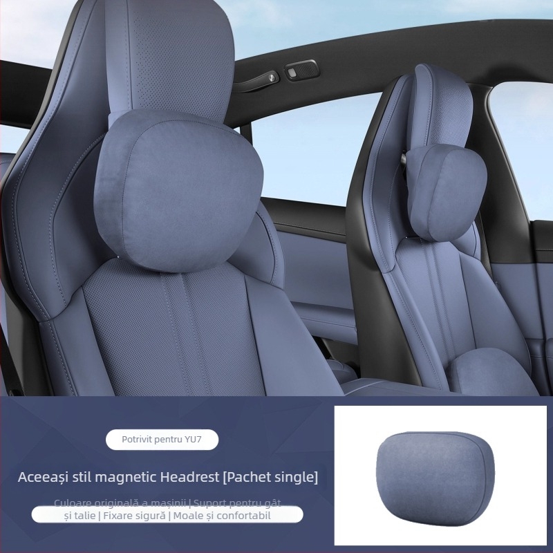Perna pentru gât auto cu suport pentru talie — universală, exterior velur, umplutură din fibre sintetice, stil minimalist, pentru toate sezoanele