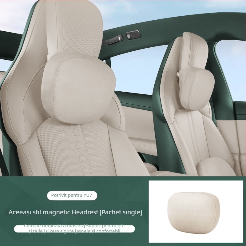 Perna pentru gât auto cu suport pentru talie — universală, exterior velur, umplutură din fibre sintetice, stil minimalist, pentru toate sezoanele
