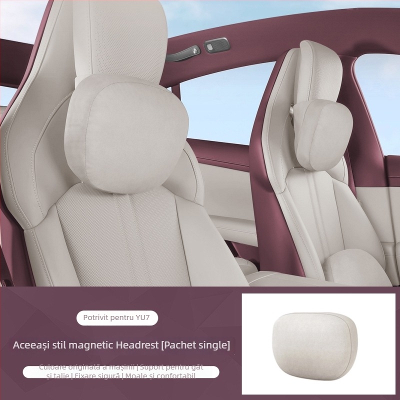Perna pentru gât auto cu suport pentru talie — universală, exterior velur, umplutură din fibre sintetice, stil minimalist, pentru toate sezoanele
