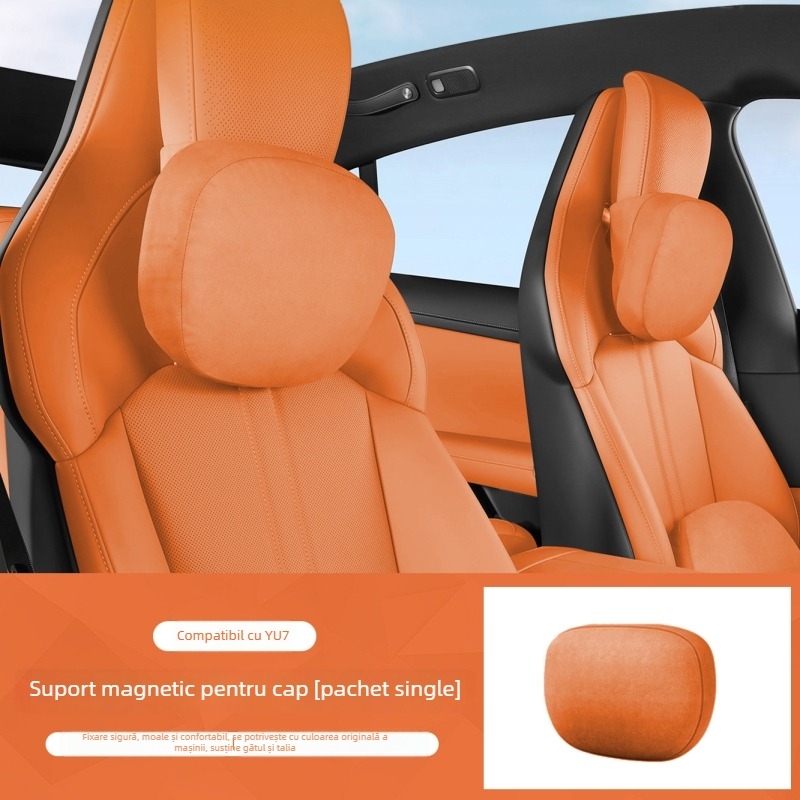 Perna pentru gât auto cu suport pentru talie — universală, exterior velur, umplutură din fibre sintetice, stil minimalist, pentru toate sezoanele