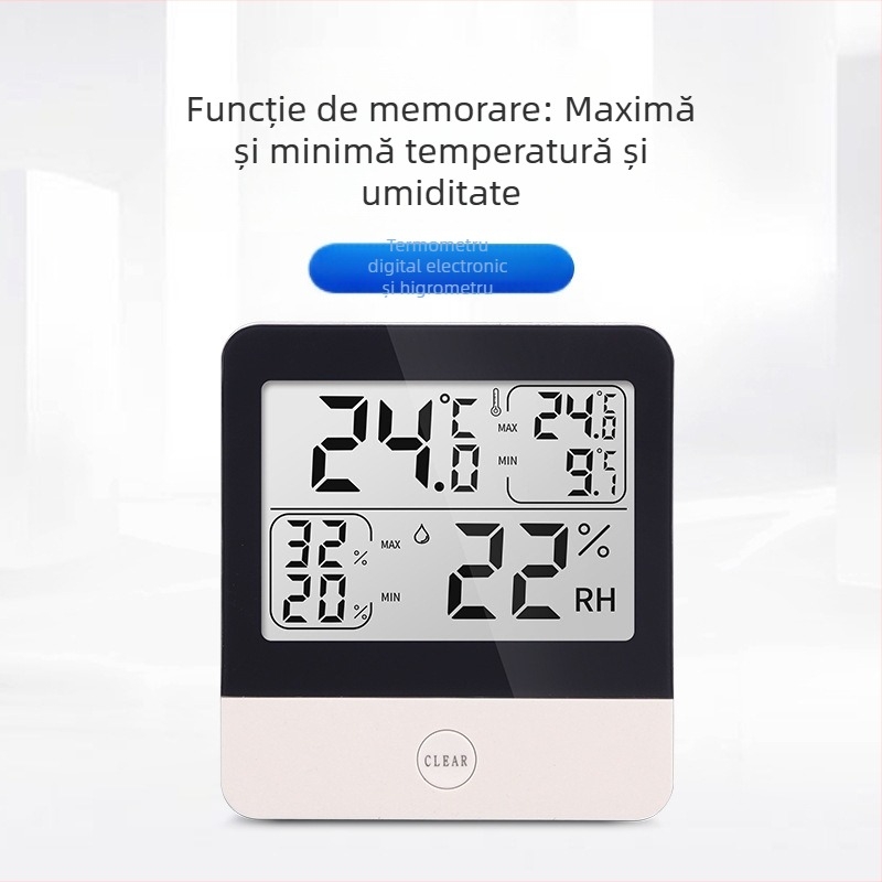 CJM-5001a Măsurător digital de temperatură și umiditate cu memorie pentru temperaturi maxime/minime, pentru sere și industria de creștere — interval -40 la 50°C, precizie a umidității 0,1% RH