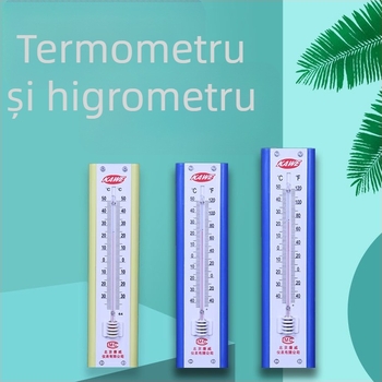 Termometru de perete pentru interior/exterior cu umiditate, interval -30 până la 50°C, precizie a temperaturii 0,5°C, precizie a umidității 0,5%, ABS plastic, model 199/209