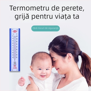 Termometru de perete pentru interior/exterior cu umiditate, interval -30 până la 50°C, precizie a temperaturii 0,5°C, precizie a umidității 0,5%, ABS plastic, model 199/209