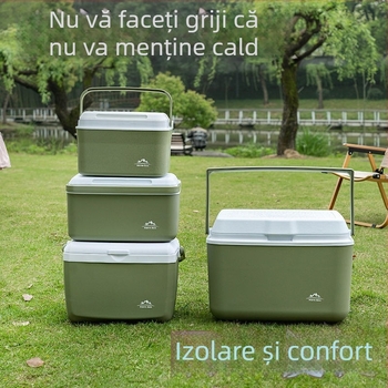 Cutie izolatoare pentru alimente pentru vehicul și camping în aer liber (din cauciuc, funcție auto-priming, pachet de gheață)