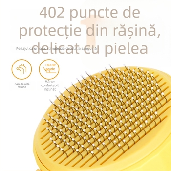 Pieptene de îngrijire pentru animale de companie (pisici și câini) — descurcător de noduri, pieptene cu ace, îndepărtarea părului liber; ABS + oțel inoxidabil; model PC001; Beach