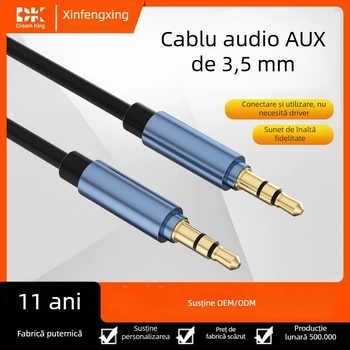 Cablu audio, 3,5 mm masculin la masculin, izolație TPE, conductori plăcați cu nichel, miez de cupru, IS9001 certificat