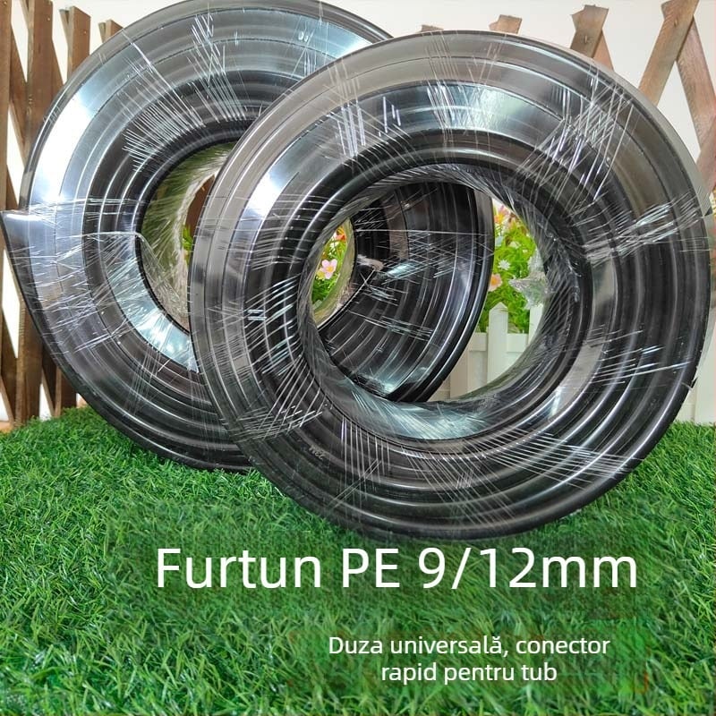 Sistem țevi PE pentru irigare prin picurare — instalare ușoară, durată lungă de viață, rezistență la coroziune; duză atomizată universală cu inserție rapidă și interfață reglabilă (Material: PE; Tip: irigare prin picurare)