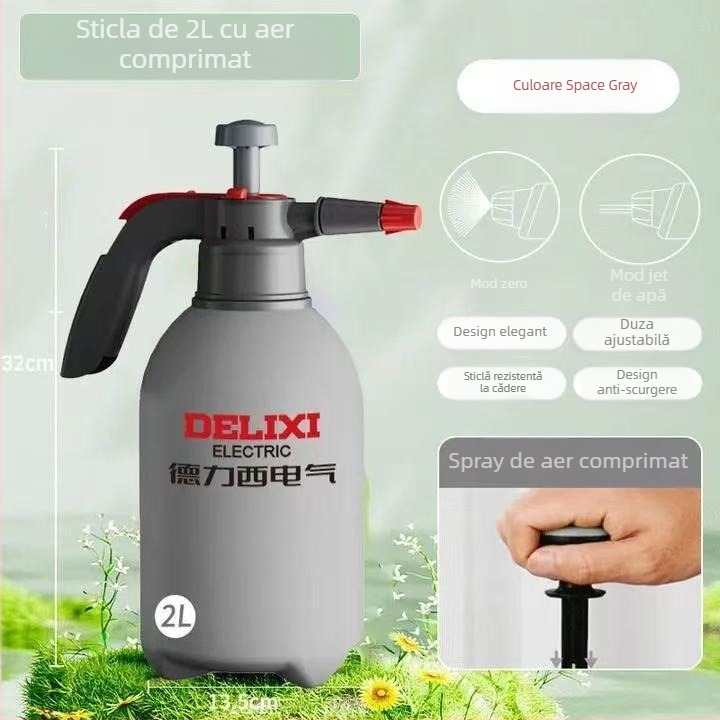 Delixi AL 2L Stropitoare / recipient de stropit / Duș – PP/HDPE/ABS, Pulverizator manual pentru grădină