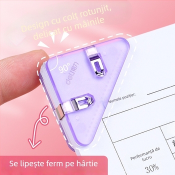 Deli Clip transparent triunghiular pentru documente – clip din plastic pentru hârtie și dosare