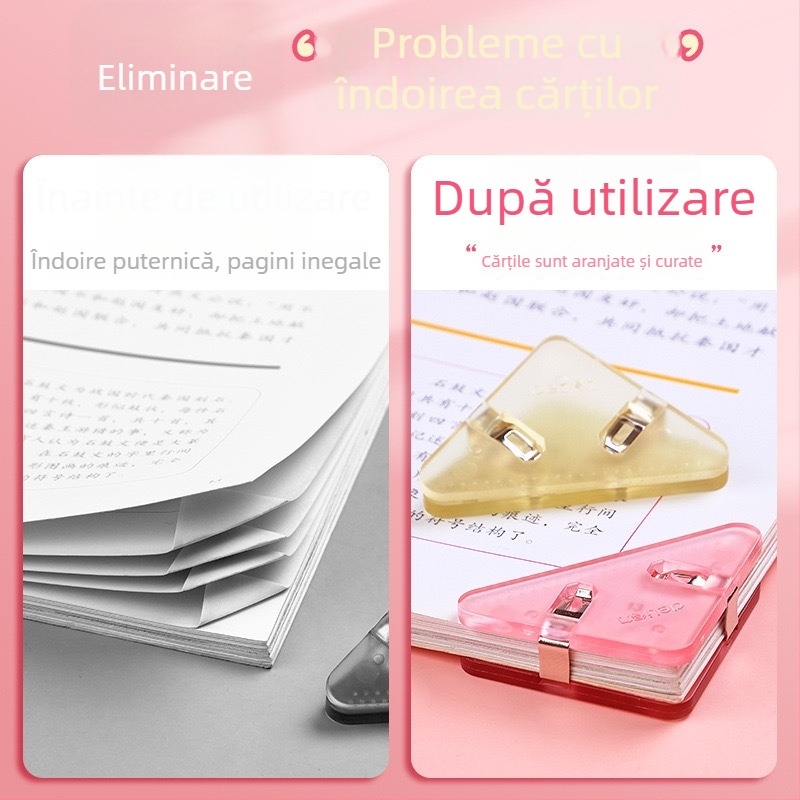 Deli Clip transparent triunghiular pentru documente – clip din plastic pentru hârtie și dosare