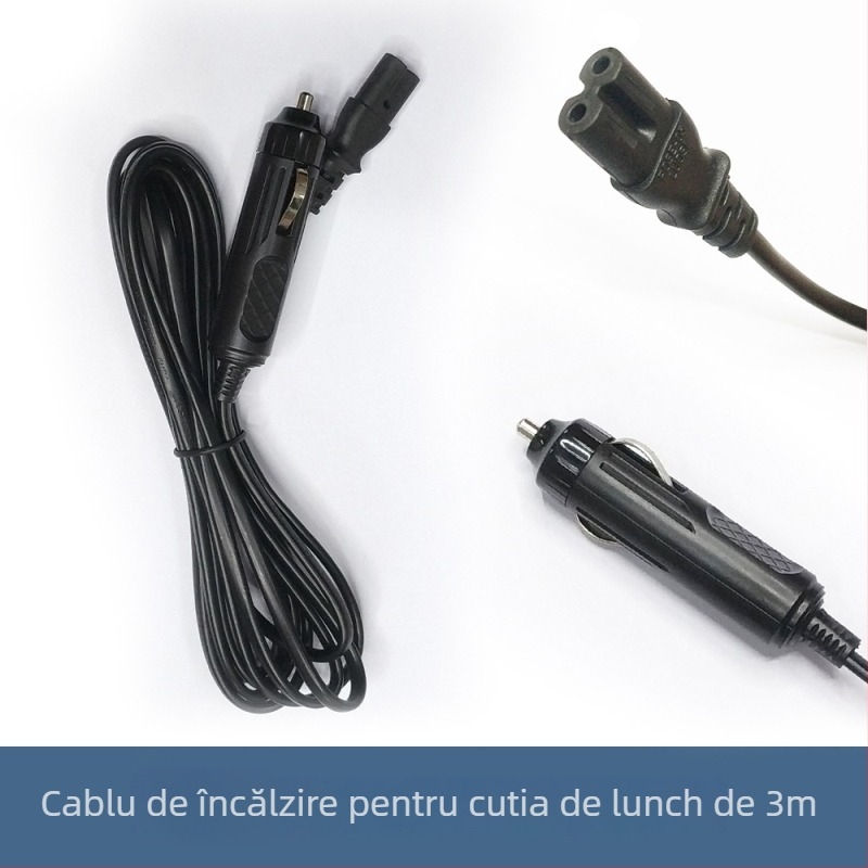 Cablu de alimentare pentru cutie de prânz electrică pentru mașină, cablu de încărcare pentru brichetă, lungimi 1,5 m/3 m/5 m/10 m | Yong Jin