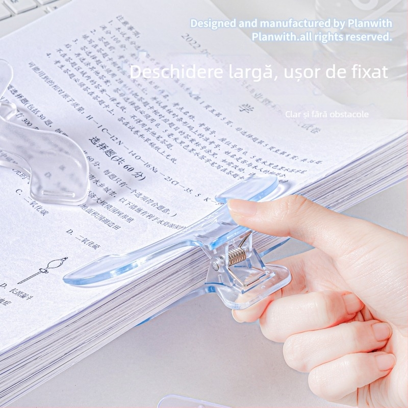 Planwith Reading Clip plat pentru citire – Plastic, clip multifuncțional pentru note și dosar pentru foi de test