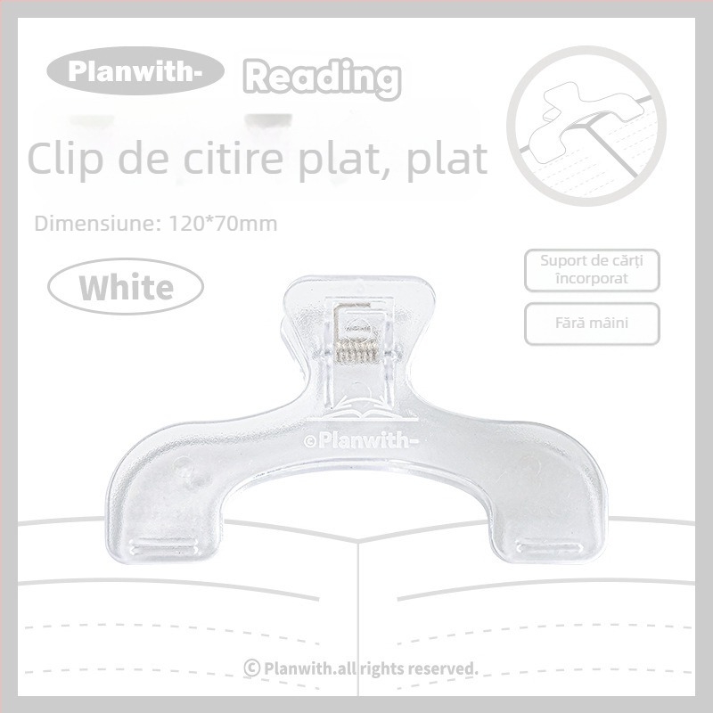 Planwith Reading Clip plat pentru citire – Plastic, clip multifuncțional pentru note și dosar pentru foi de test