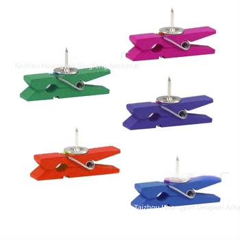 Pinuri colorate din lemn, 3,5 cm, temă grădiniță, decor pentru perete și birou