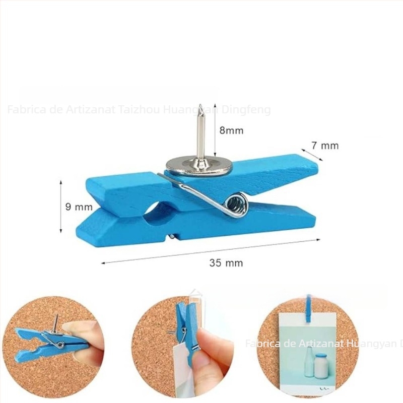 Pinuri colorate din lemn, 3,5 cm, temă grădiniță, decor pentru perete și birou