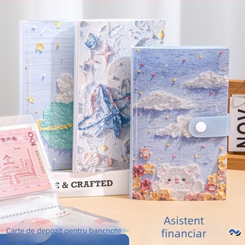 Habiter Carte de economii Monet, dosar din plastic transparent pentru bancnote RMB