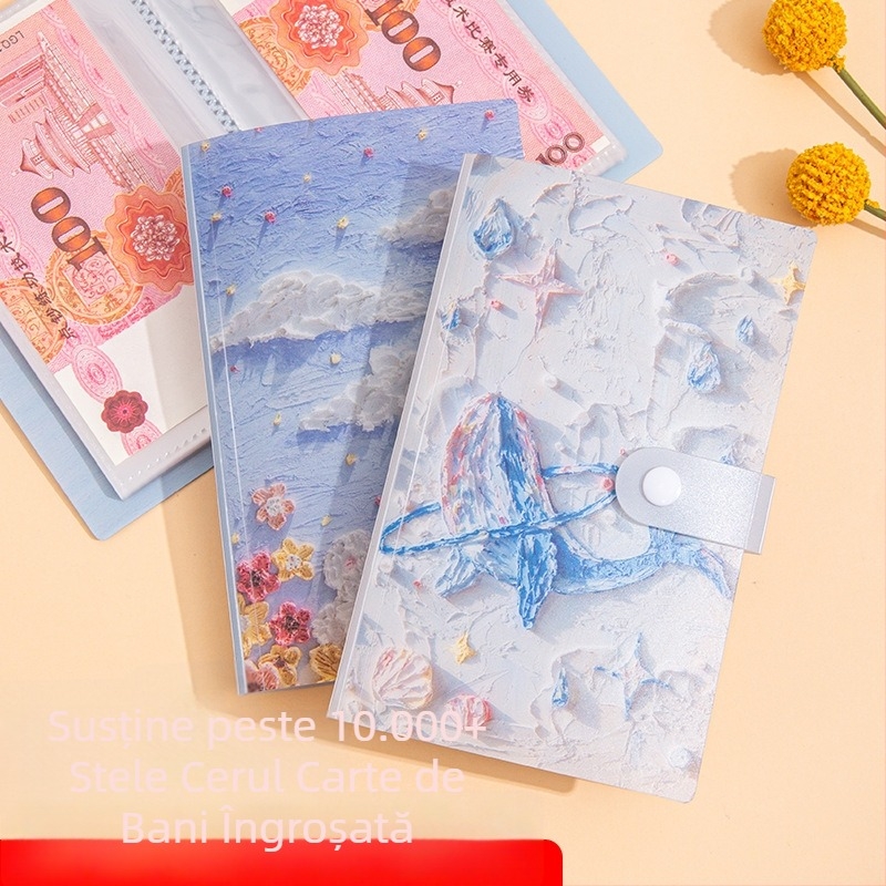 Habiter Carte de economii Monet, dosar din plastic transparent pentru bancnote RMB