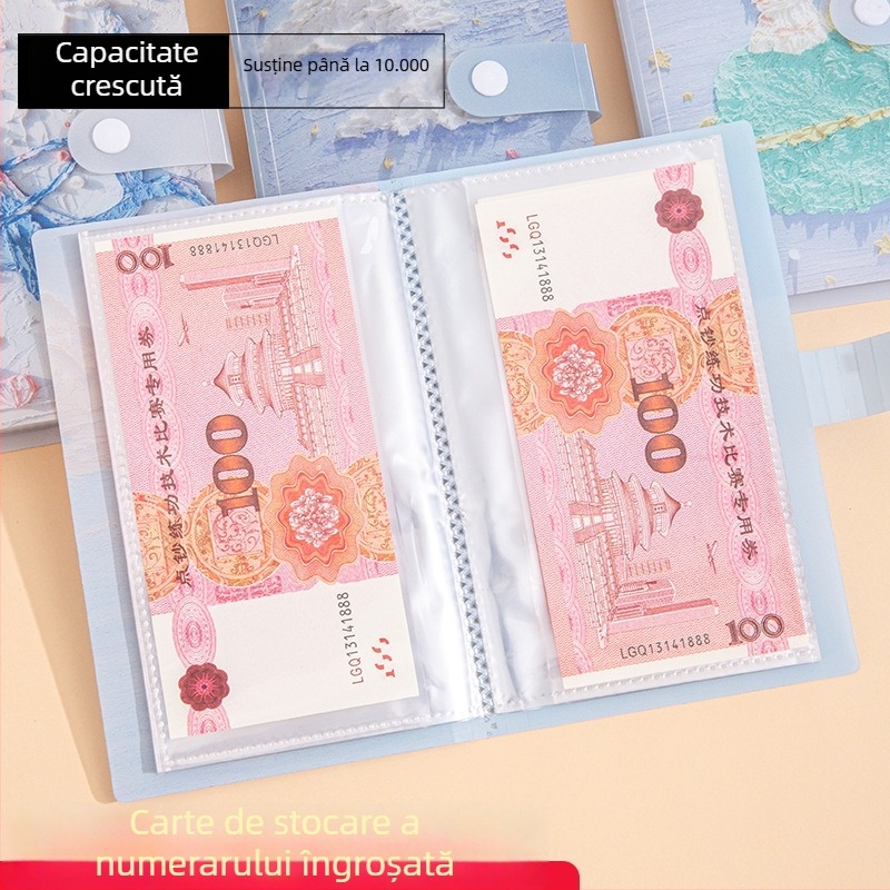 Habiter Carte de economii Monet, dosar din plastic transparent pentru bancnote RMB