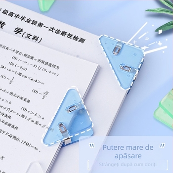 Bedome 501 Mapă cu Clip de Colț Triunghiular pentru Studenți, Clip Fix, Anti-Deformare, Clip de Colț Multifuncțional