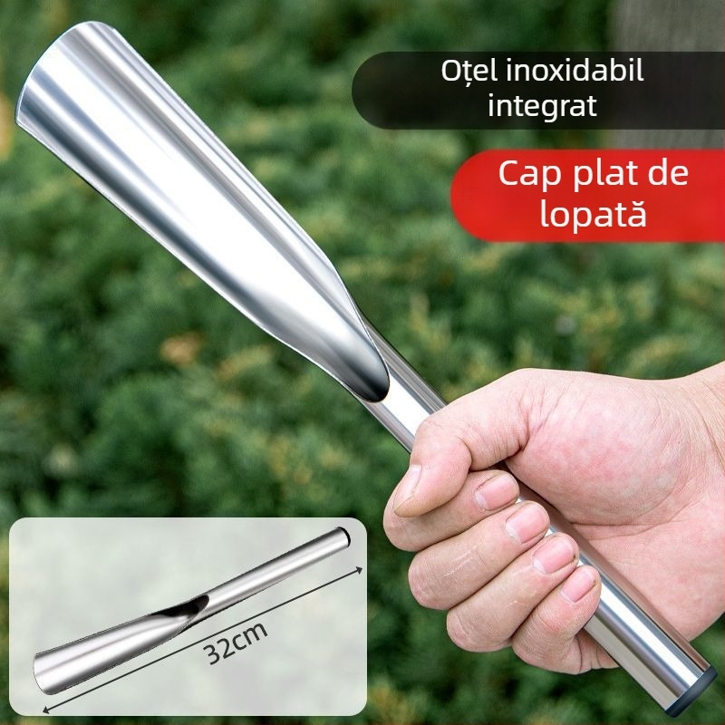 Lopată de grădină din oțel inoxidabil, într-o singură piesă, pentru plantarea florilor și legumelor, săpatul solului și plante sălbatice