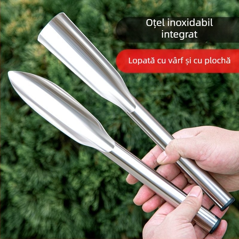 Lopată de grădină din oțel inoxidabil, într-o singură piesă, pentru plantarea florilor și legumelor, săpatul solului și plante sălbatice
