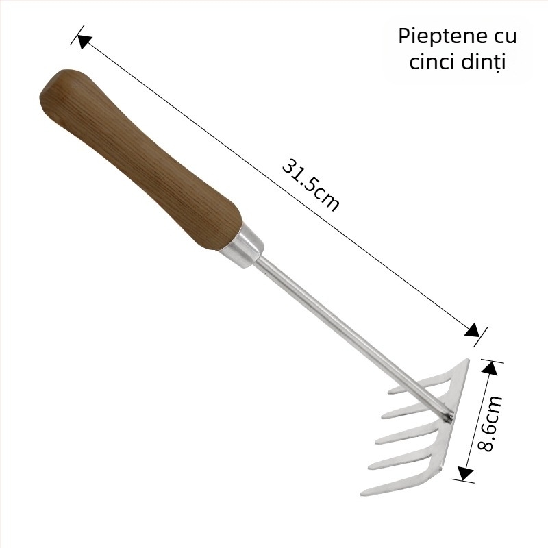 Set de unelte de grădină din oțel inoxidabil pentru uz casnic: lopățică pentru săpat, plantare și repotare; include lopățică mică și unelte mici de transplantare