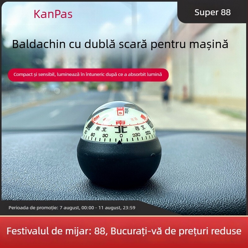 Minge ghidaj pentru compas auto – precizie înaltă, luminoasă, corp metalic (Material: Metal)