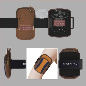 Geantă de braț pentru telefon pentru alergare - Unisex, PU material, respirabilă, pentru sporturi în aer liber, design urban simplu